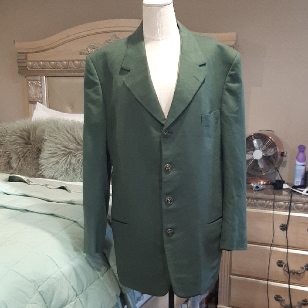 100% Pure Cashmere Green Blazer Jacket